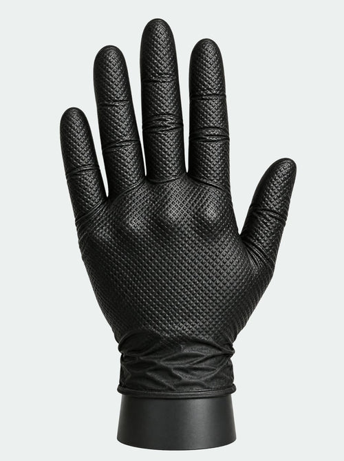 Black OM Diamond Grip glove, back of hand and knuckles