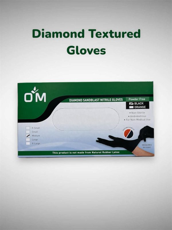 ⁠Diamond Grip Textured Nitrile Gloves Carton (10 Boxes)